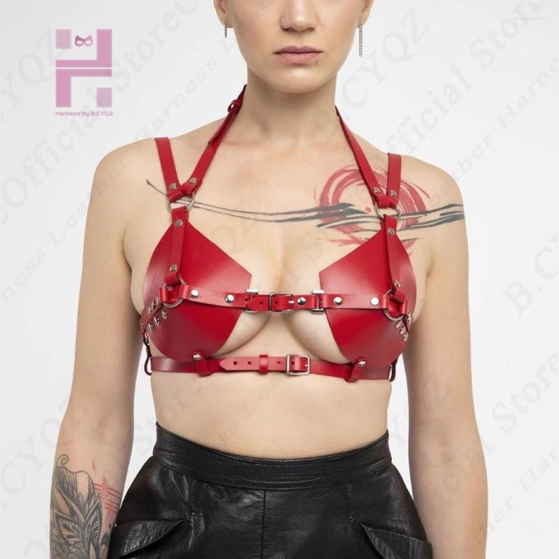 

Garters B.CYQZ Women's Harness Bra Body Bondage Strap Gothic PU Leather Bdsm Adjustable Suspender Sexy O-Ring Rave Lingerie, Style g 1pcs