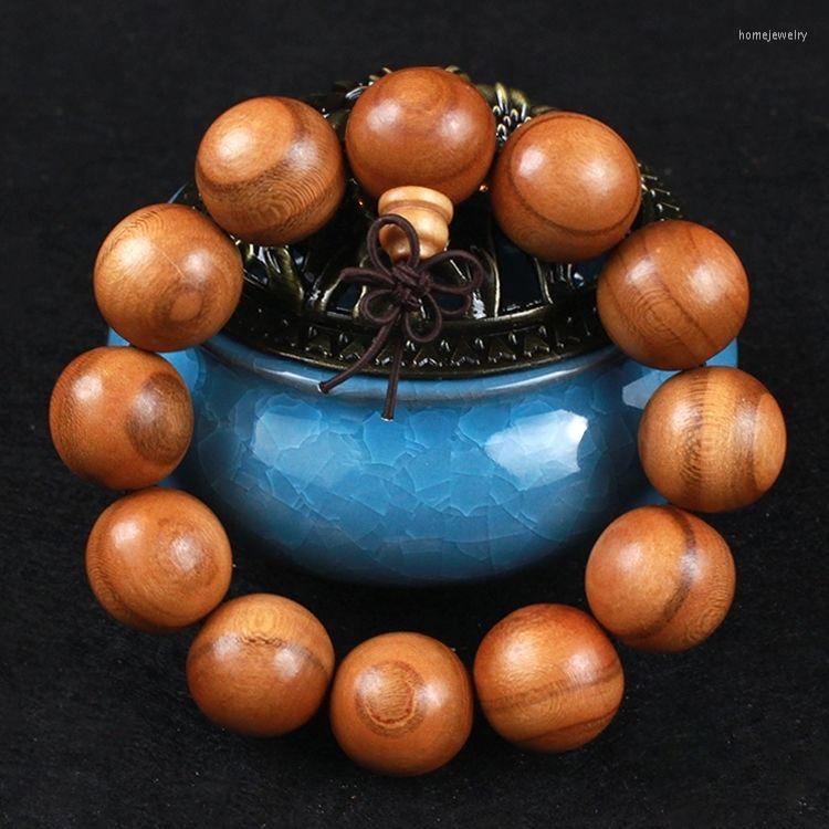

Strand SNQPPeach Wood Bracelet Jewelry Buddha Beads Prayer Couple Safety Gifts