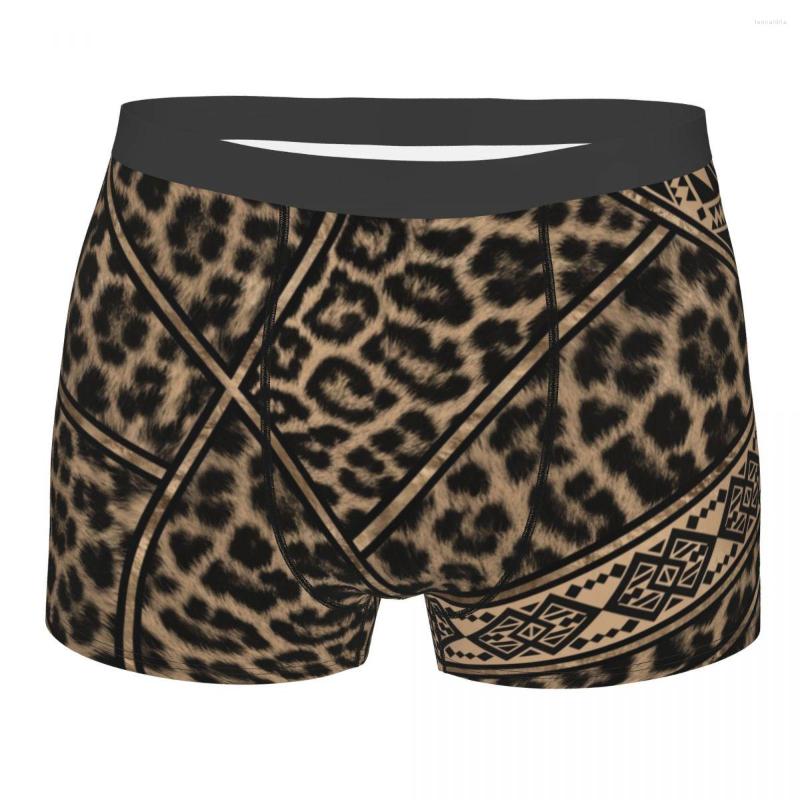 

Underpants Novelty Ethnic Ornaments Leopard Print Boxers Shorts Panties Male Breathbale Animal Skin Briefs Underwear