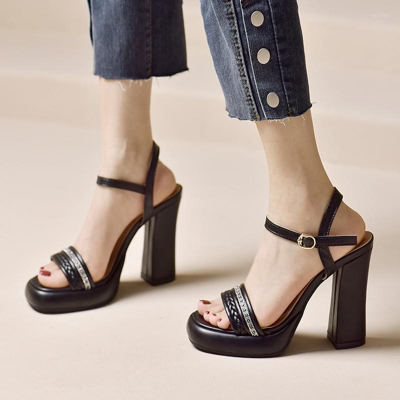 

Sandals Women's Shoes 2023 Fashion One-word Buckle Women Pumps Summer High Heel Pump Ladies Sequins Platform Zapatillas De Mujer, Black