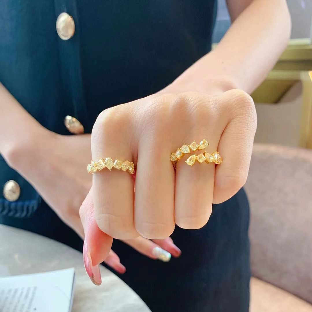 

2022 Eternity AAAAA Cz Finger Ring Gold Filled Party Wedding band Rings for Women Bridal Promise Engagement Jewelry