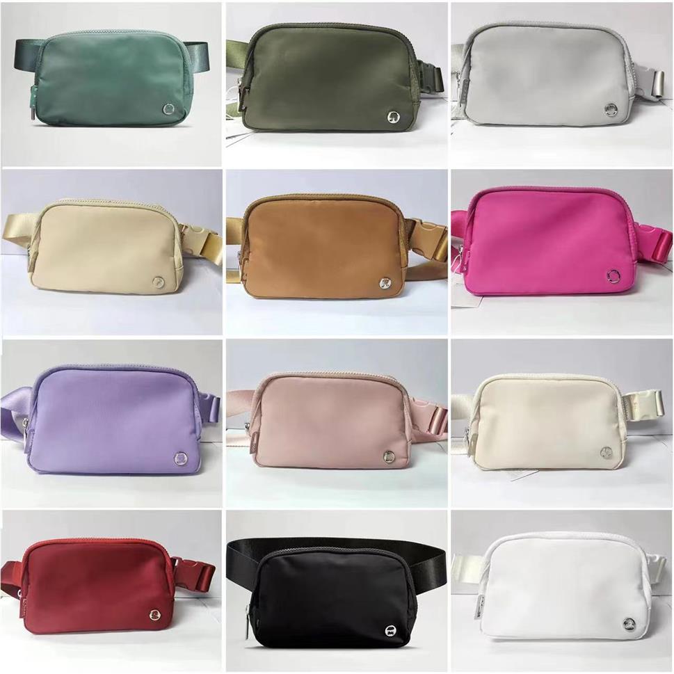 

Luxury lu fanny pack everywhere belt Bag designer bum chest yoga bag bumbag nylon Womens mens outdoor Fleece Shoulder Crossbody Wa2712, Metal logo buckle match