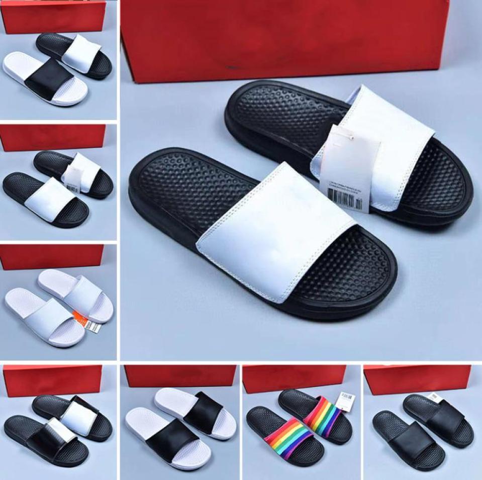 

Summer men women slippers fashion slides light weight triple black white grey outdoor mens flat flip flops beach el platform sa5396399, Pink