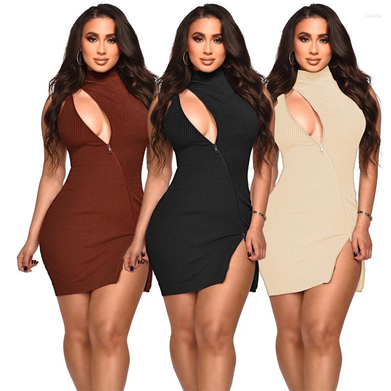 

Women' Swimwear Beach Dress Women Summer 2023 Bikini Coverup Bath Suit Thread Sleeveless Hollow Out Sexy Zipper Slim One Solid Cotton Long, Black