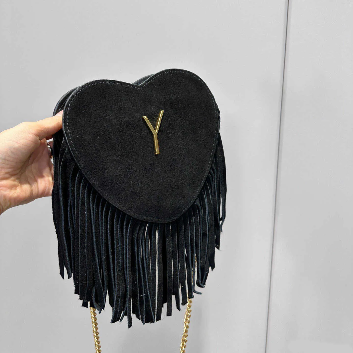 

heart designer bags women tassels luxurys handbags Fashion Chain Beach Purse Wallet designer crossbody bags shopping handbag, Black