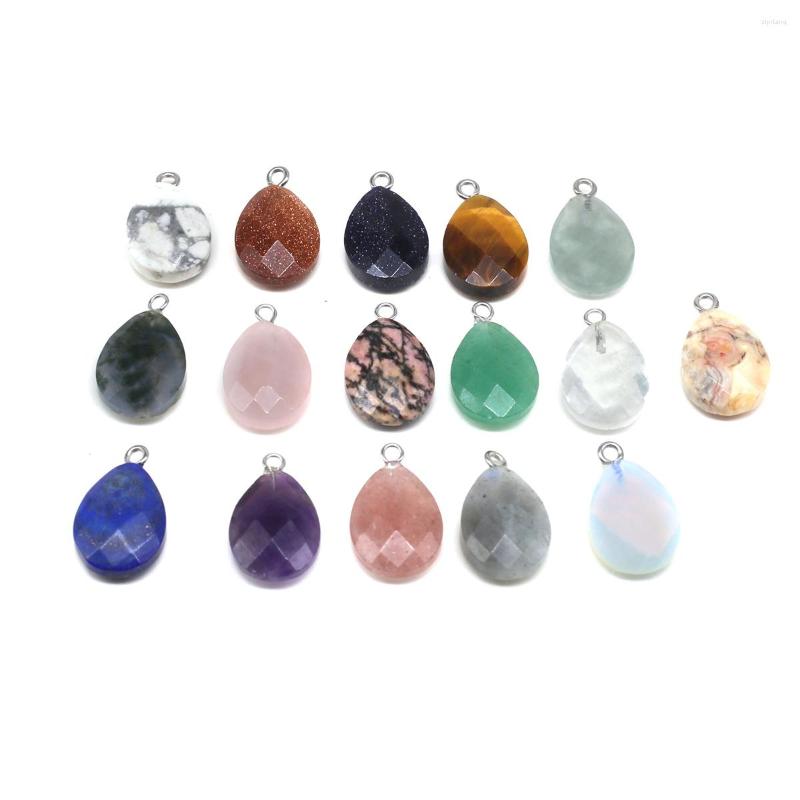 

Pendant Necklaces Natural Stone Pendants Water Drop Shape Faceted Healing Crystal Agate For Jewelry Making Necklace Decoration