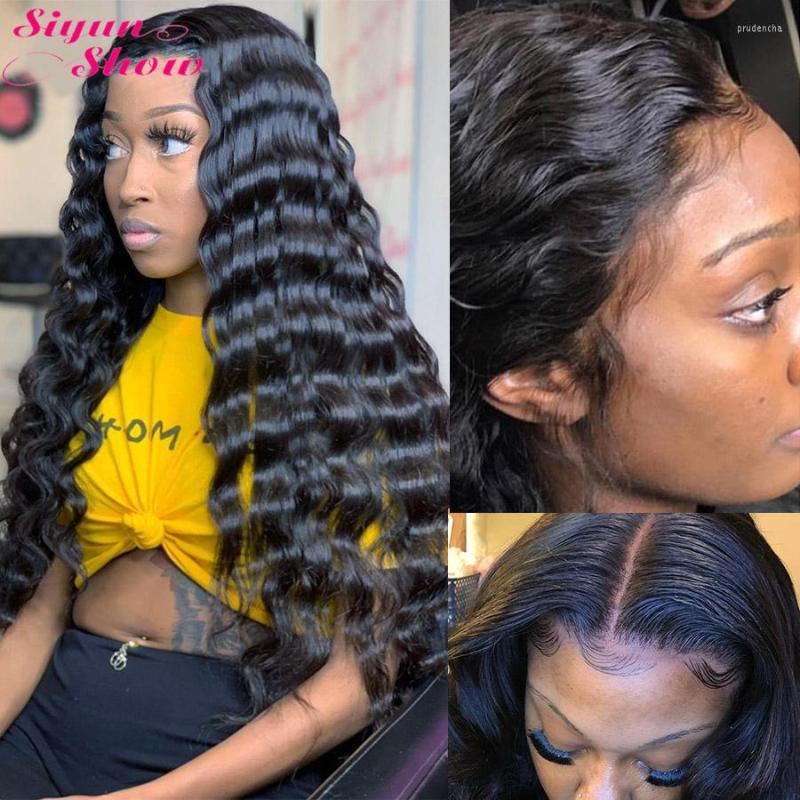 

Siyun Show Loose Deep Wave Wig 30 Inch 13X6 HD Transparent Lace Frontal 250 Density Front Human Hair Wigs For Women, Picture shown