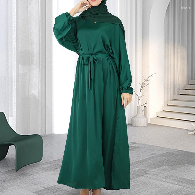 

Ethnic Clothing Puff Sleeve Long Dress Abaya Muslim Women Middle Eastern Casual Evening Dresses Ramadan Islam Robe Femme Vestidos 2023