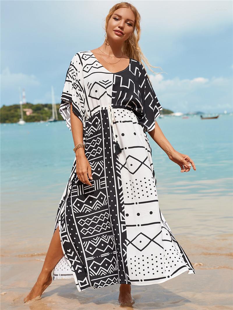 

Women's Swimwear Summer Clothes For Women Beach Cover Ups Kaftan Praia 2023 Beachdress Bathing Suit Dress Cotton Connect Skirt Upper Garment, Green yellow