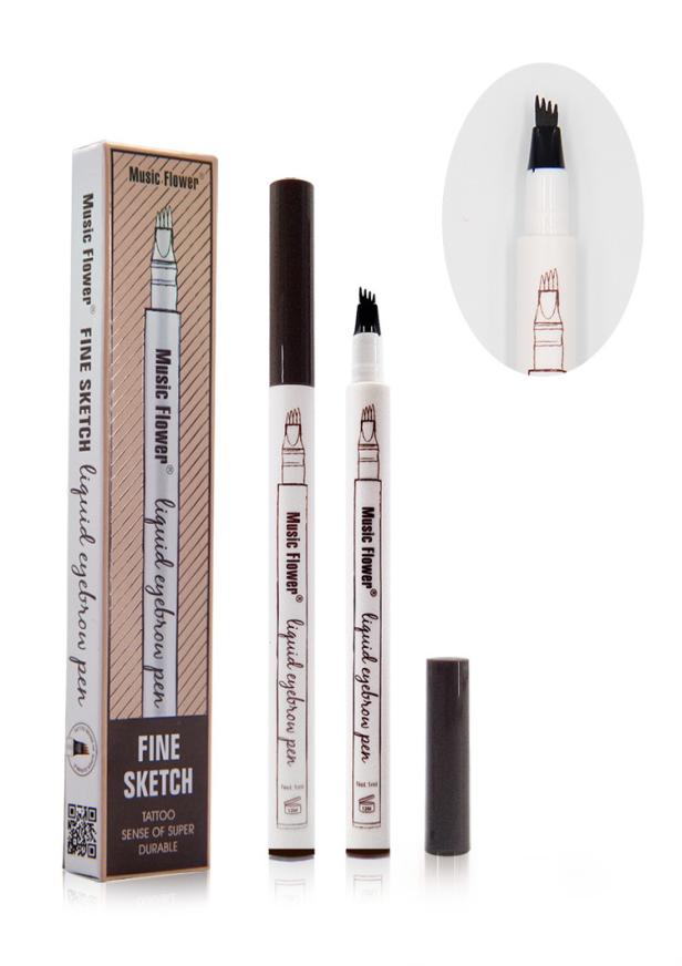 

Waterproof Music Flower liquid eyebrow enhancers 4 unique micro fork tip simulate raw eyebrows sweatproof durable 4 colodes avail9760801, Army green