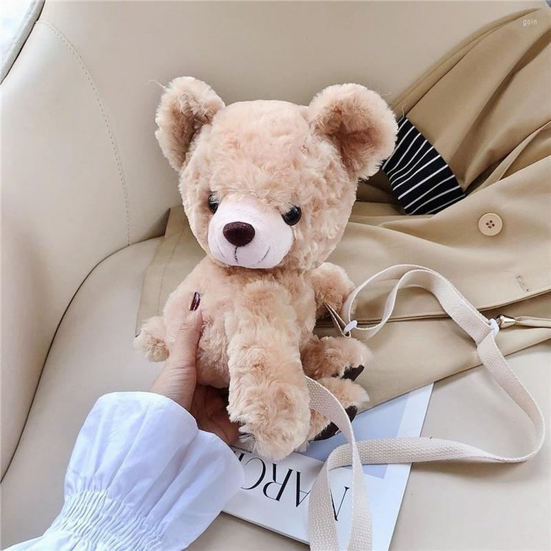 

Shoulder Bags Autumn And Winter Cute Small Bag Girl Japanese Soft Plush Bear Diagonal Chest, Picture shown