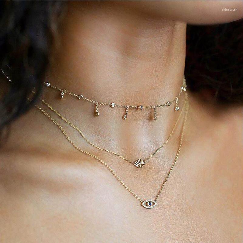 

Chains 925 Sterling Silver Designs Cubic Zirconia Crystal Necklace Chain Dangle Star Drop Choker Jewellery For Women Wedding Grace