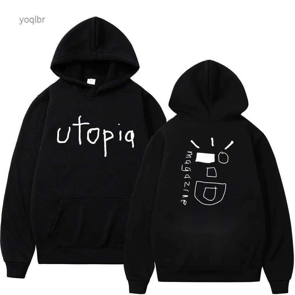 Men's Hoodies Sweatshirts Rapper Utopia Album Print Hoodie Men Women Hip Hop Fashion Oversized Sweatshirts Vintage Long Sleeve Fleece Hoodie-image-917101892