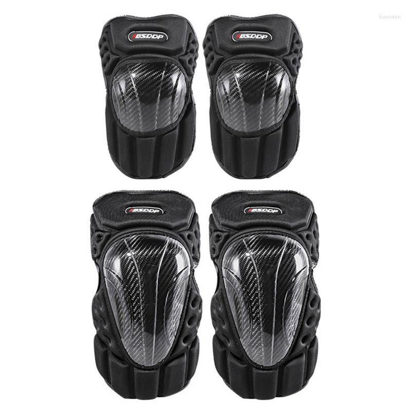 

Knee Pads 4pcs Cycling Skating Climb Wrist Hand Protector Motorcycle Bike Elbow Guard Protective Gear Set For Adults, Black