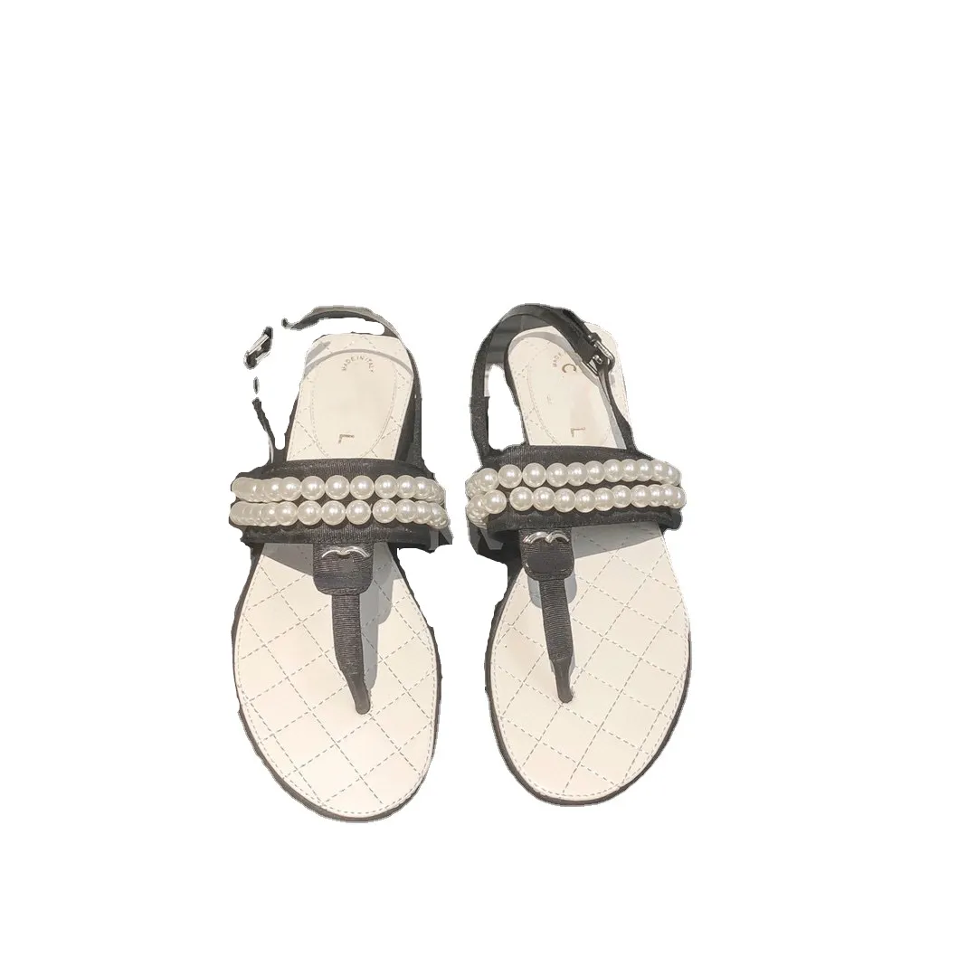 

Flip-flop Sandals Spring and Summer New Designer Women Slippers Clip Toe Flat Sandals Summer Tied Ladies Shoes, Black