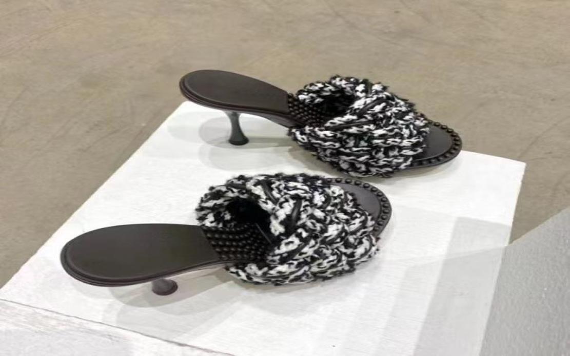 

2022new slippers girls water sandals jelly highheeled ivory blue color women039s shoesWeaving style frosted mutual integrati4323653, White