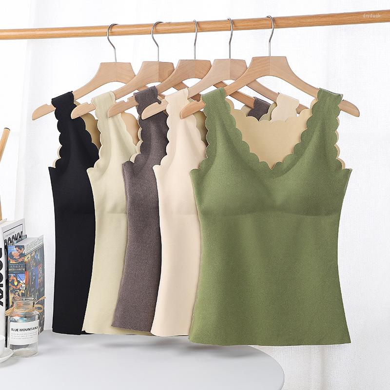 

Camisoles & Tanks Wear Size Undershirt Lingerie Top Pajamas Clothing Thermo Warm Thermal Plus Vest Winter Underwear Women Crop Lnner, Light green