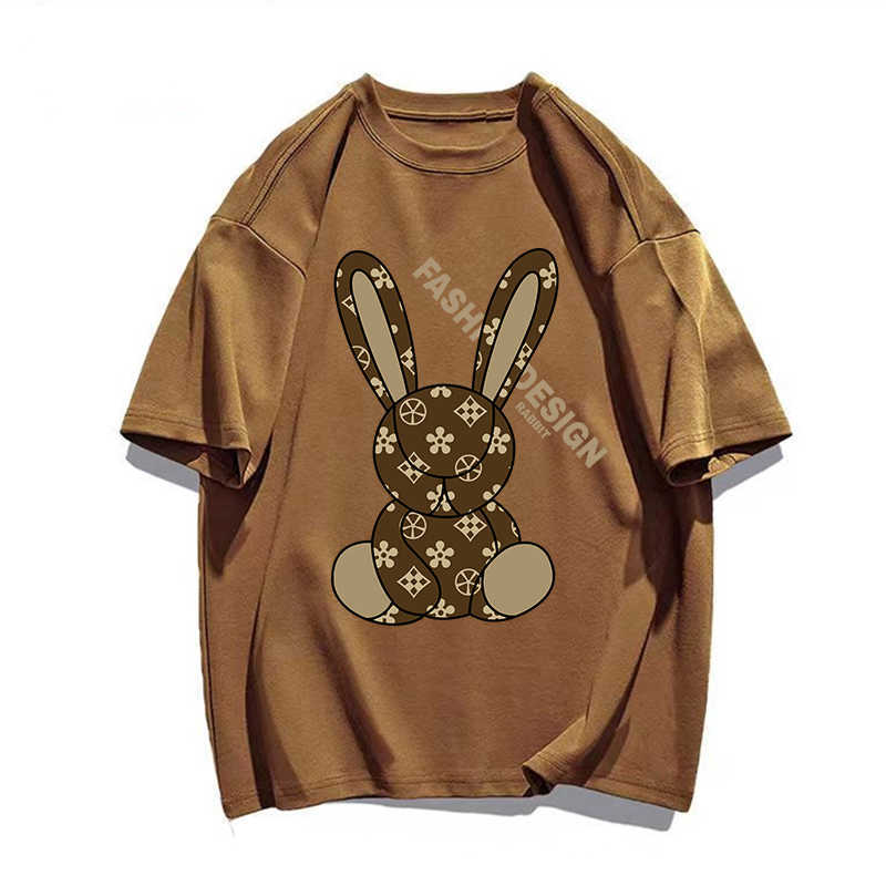 

Men' T-Shirts Summer Cotton T Shirt for Men Fashion Luxury Brand Streetwear Solid Color Print Cartoon Bunny Short Sleeve Unisex Man Cloing, 20