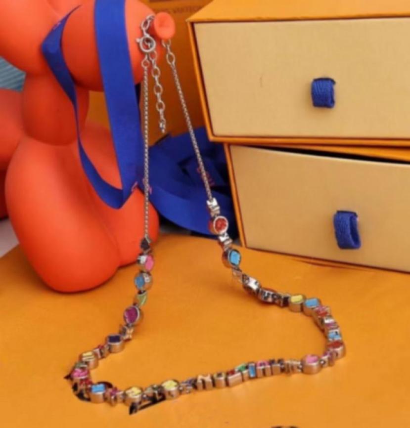 

New luxury jewelry fashion rainbow Beaded Necklace men039s and women039s fashion letter bracelet Personalized Party accessor4035682