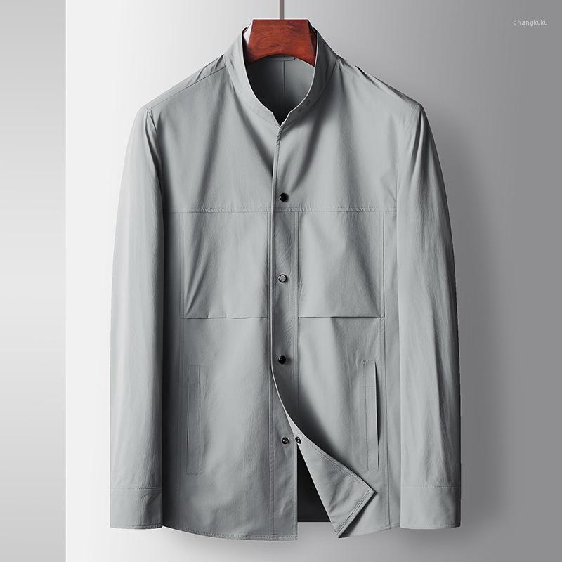 

Men's Jackets Spring Men Clothing Autumn Warm Thick Bomber Jacket Oversize Techwear Tooling Casual Outdoor Solid Color Male Coat, Beige