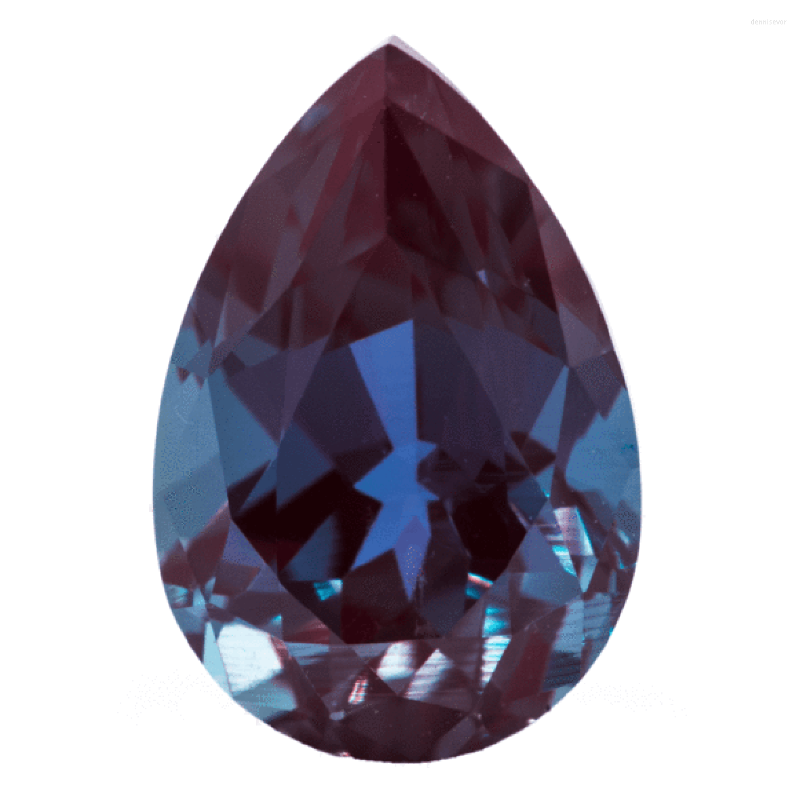 

Loose Diamonds Certified Natural Alexandrite Pear Shape 3x5mm 0.3Ct Beautiful Chameleon Stone