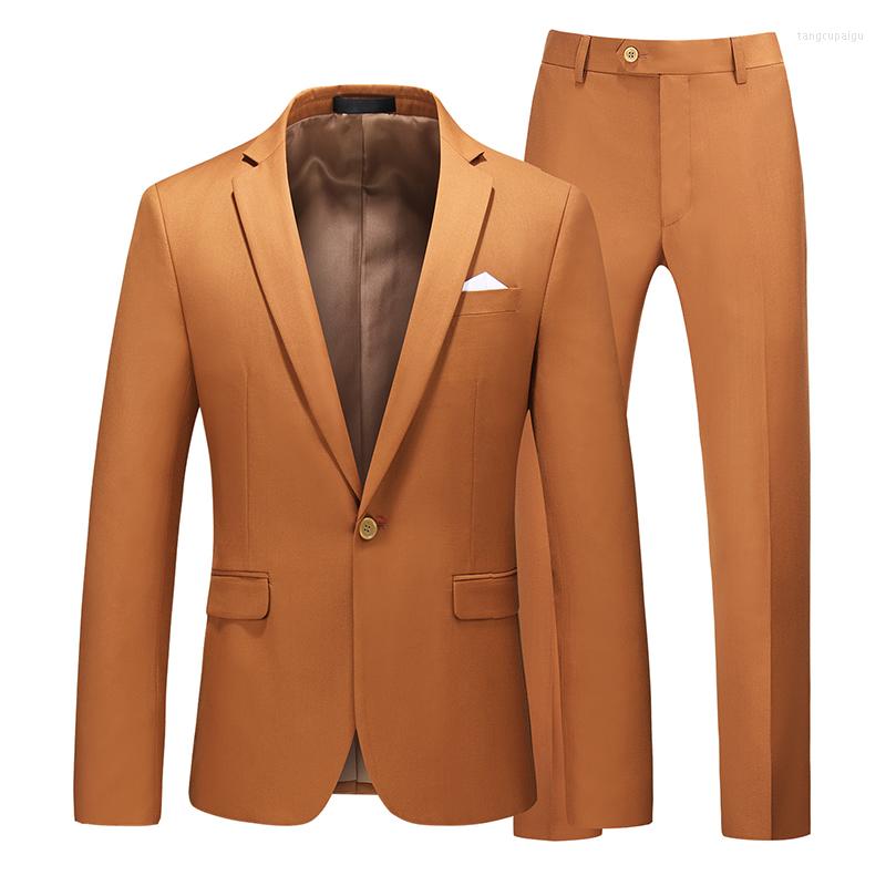 

Men's Suits Men's Suit Solid Color Blazer Notched Lapel 2 Pcs (jacket Pants) Pink Groomsmen Wedding Casual Slim Fit Steampunk Hombre, Picture color 2