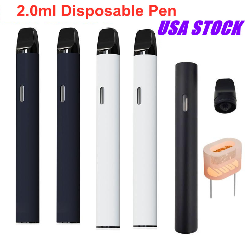 

Disposable E Cigarette Vape Pen USA STOCK Empty Vaporizer Pod Carts Kits 2Ml Visible Tank 350MAH battery Rechargeable 2 Gram pods Bcore Ceramic Coils Pure Taste