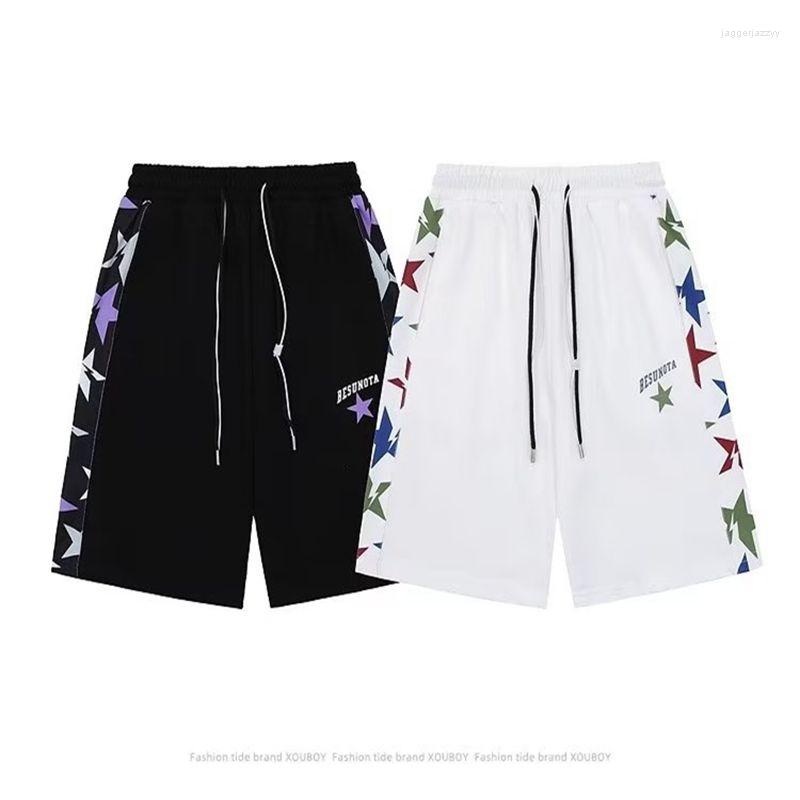 

Men' Shorts Y2K Couple Street Five-point Star Pants 2023 Hip Hop American Basketball Men' Ins Fashion Loose Versatile Jogging, Beige