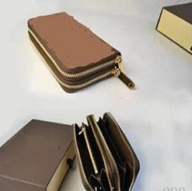 

2019 ZIPPY ORGANIZER classic standard wallet men women long purse money bag double zipper pouch coin pocket8604568, Khaki
