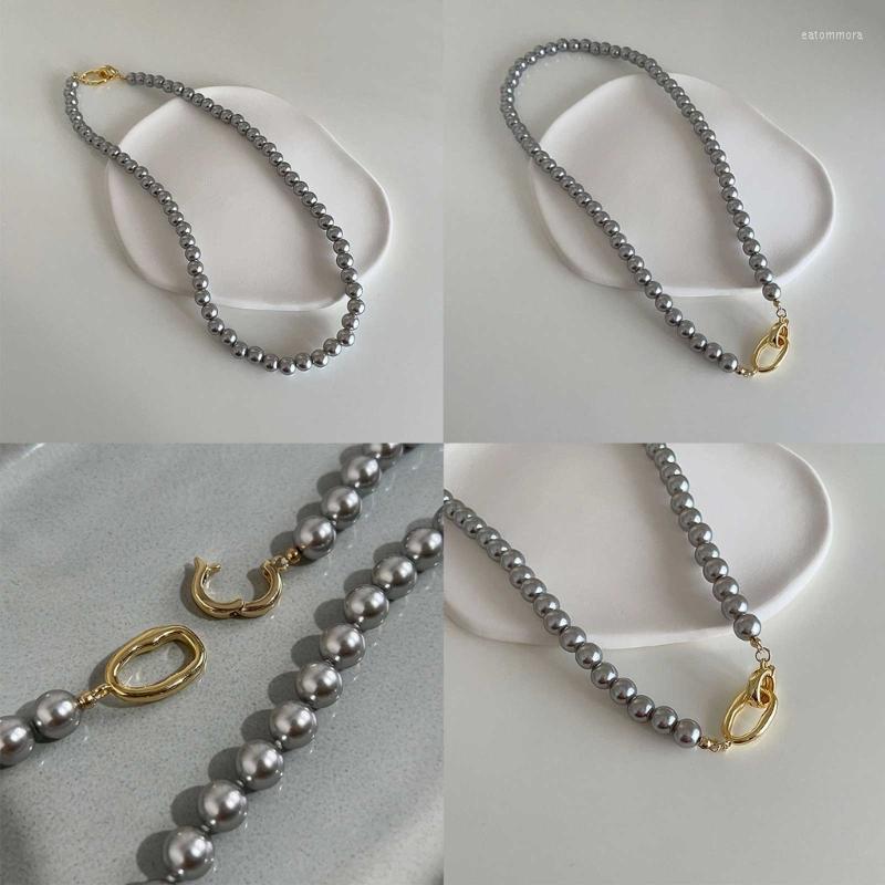 

Pendant Necklaces M2EA Artificial Pearl Necklace Elegant Linked Choker For Party