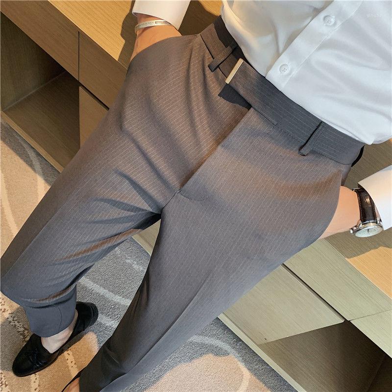 

Men's Suits 2023 British Style Dress Suit Pant Man Stripe Men Designer Gentlemen Business Casual Work Trousers H239, Huise