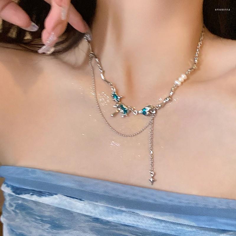 

Choker Vintage All-match Bridal Jewelry Tassel Necklace Ladies Collarbone Sweater Crystal Short Clavicle Pearl Ladylike