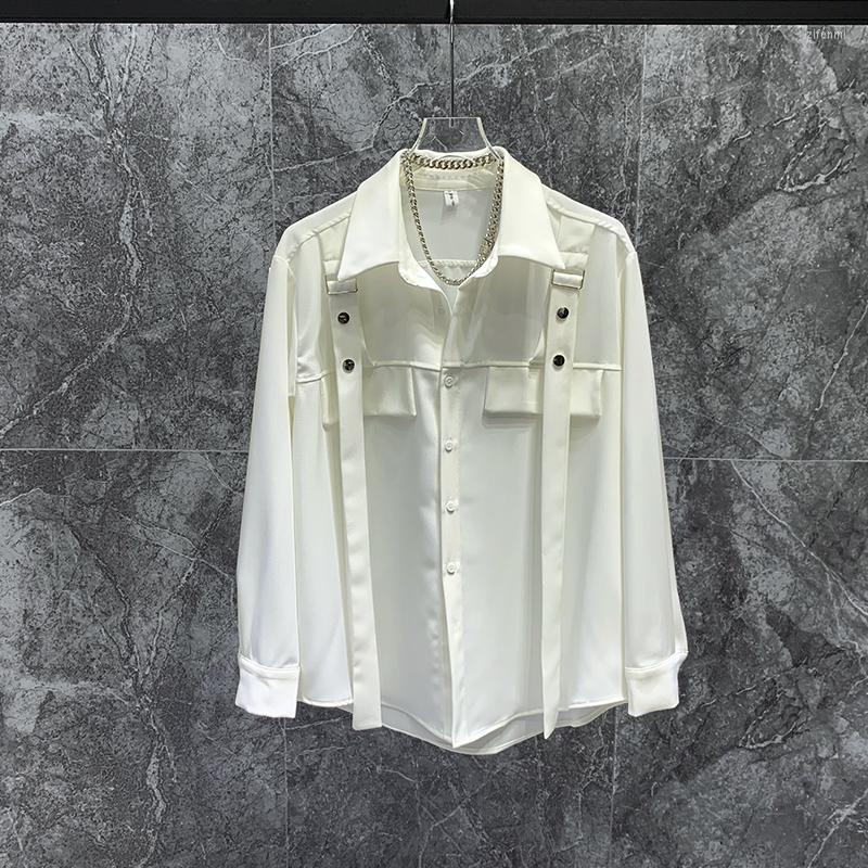 

Men's Casual Shirts Gh0690 Fashion Men's 2023 Runway Luxury European Design Party Style Clothing, Black