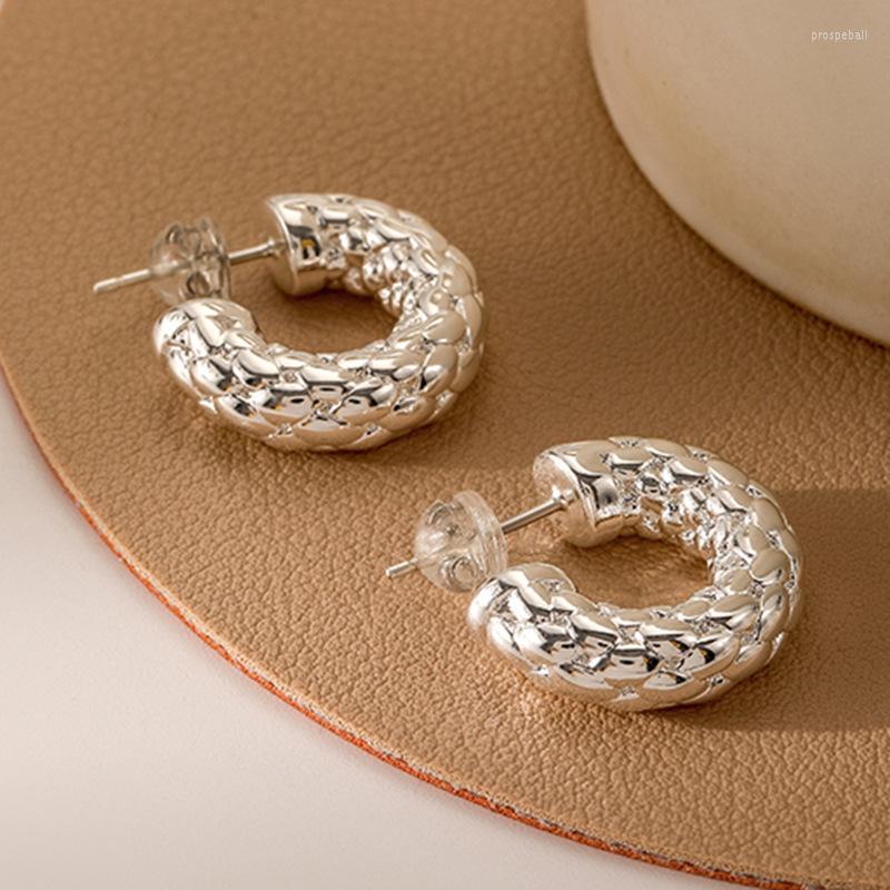 

Hoop Earrings 925 Silver Needle Vintage Design For Women Girls Fashion Jewelry Exquisite Geometric Huggies Pulseras Mujer Eh1020