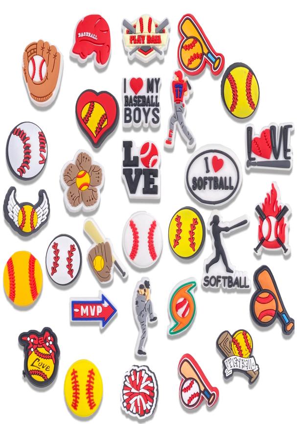 

Shoe Parts Accessories Softball Croc Charms Pvc Baseball For Boys Fits Sandals Bracelets Decoration Gift Girls Man Women Party Fav8390668
