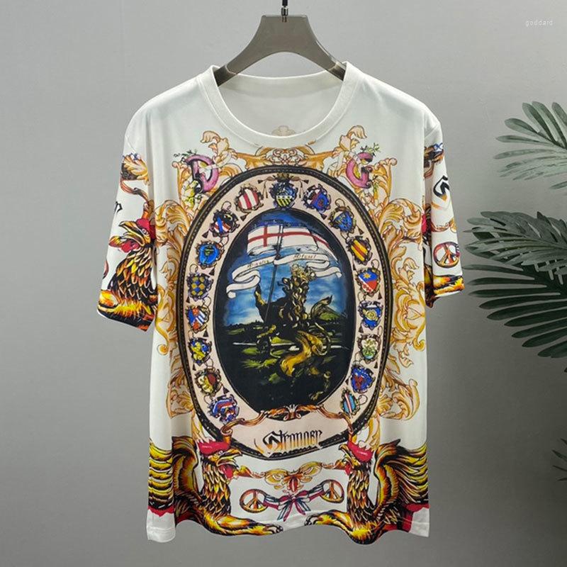 

Men's T Shirts 2023 Tee Shirt Homme Summer Tshirt For Men Baroque Printing Short Sleeve T-shirt Men's Social Club Outfits Brand Casual, Picture
