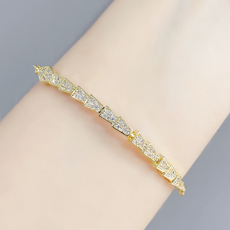 

Micro studded diamond designer bracelet pull bracelet female fashion snake bone bracelet student bestie gift bracelet Designer Bracelet Chain