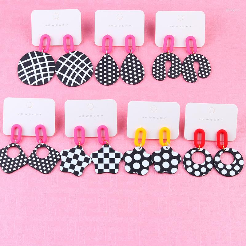 

Dangle Earrings Geometric Acrylic Drop For Women Unique Plant Lattice Earring Pendant Party Jewelry