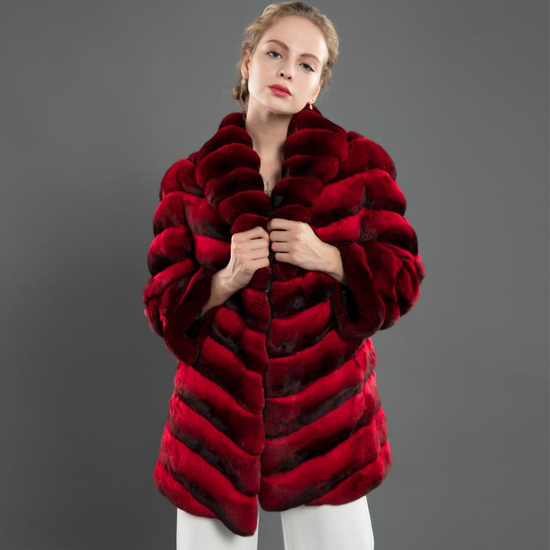 

Women's Fur & Faux Top Selling Coat Women Chinchilla Color Real Rex Jacket Winter Outwear 2023 FashionWomen's Women'sWomen's