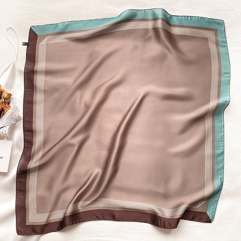 

Scarves Spain Fashion 70 70cm Square Women Lovely Plain Silk Shawl Scarf Office Lady Hair Neck Headband Foulards Headcloth Muslim Capes