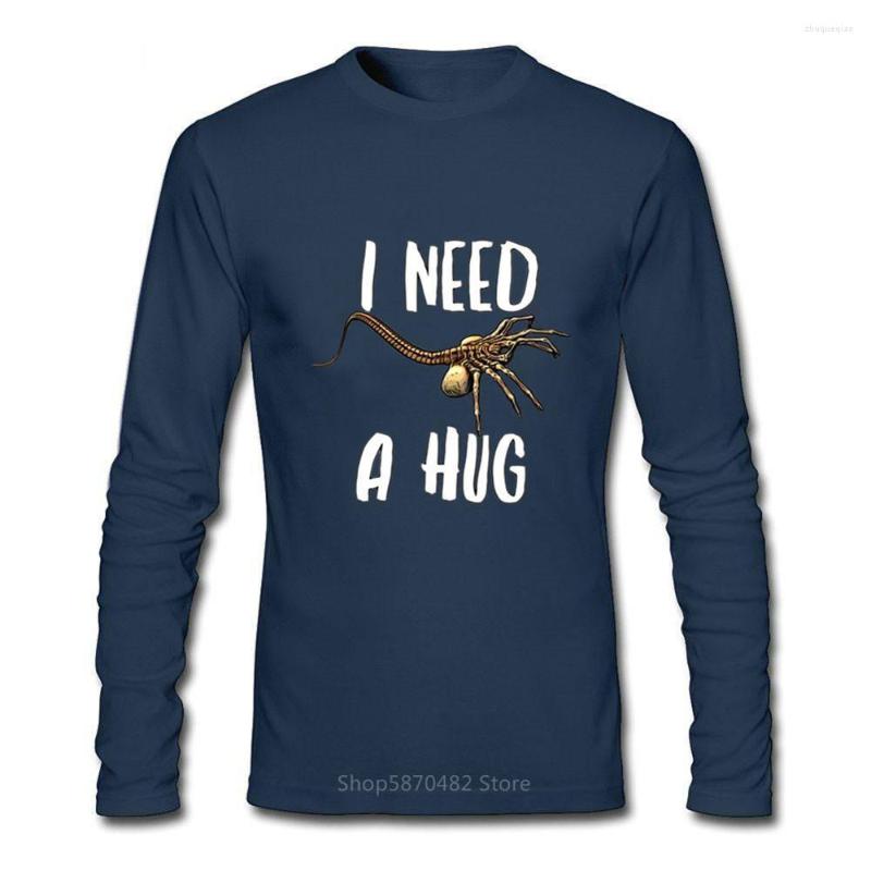 

Men's T Shirts Facehugger I Need A Hug Halloween Men Horrible Style Long Sleeves Cotton Plus Size Custom Team Tees Tops, No print