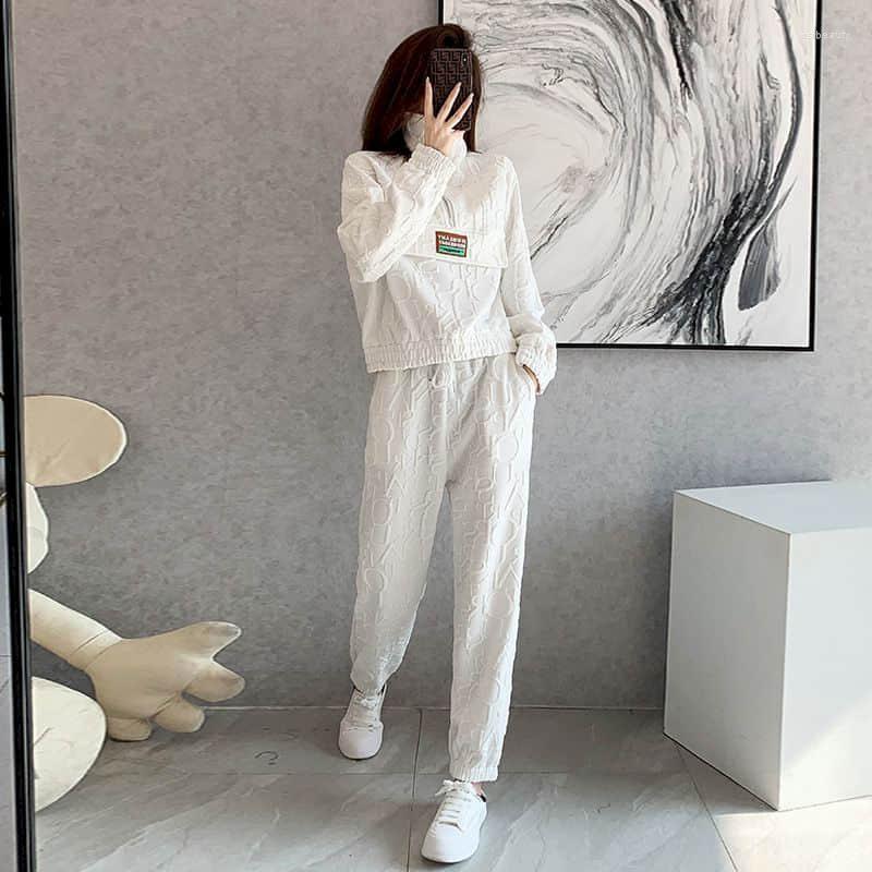 

Women's Two Piece Pants Sets Long Sleeve Pullover Sporty Top Women's Tracksuit In Matching Set For Women Lace-up Legging, Top pants sets