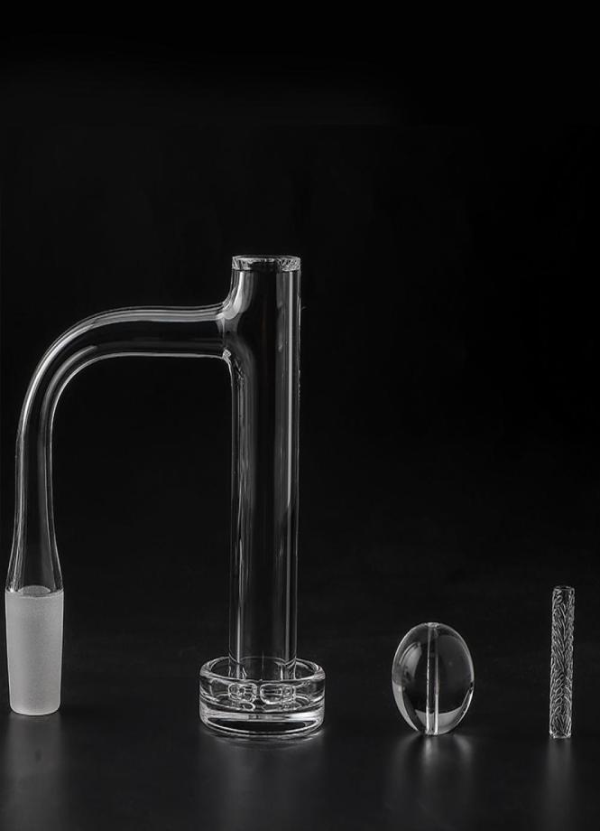 

Full Weld Beveled Edge Contral Tower Smoking Quartz Banger 80mm Height 16mmOD with cap quartz hollow Pillars For Glass Water Bongs7533120