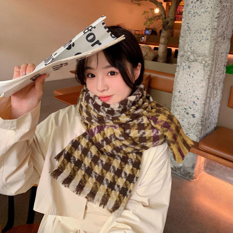 

Scarves Scarf Female Winter Korean Version Of The Wild British Plaid Student Autumn And Shawl