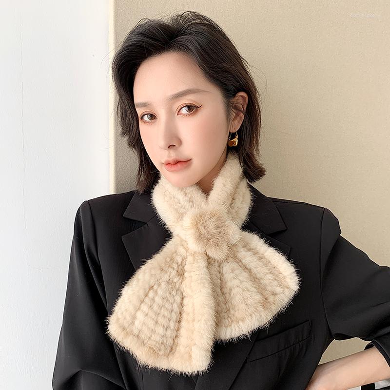 

Scarves Zero Fish Wholesale Knitted Scarf With A Flower Very Warm Natural
