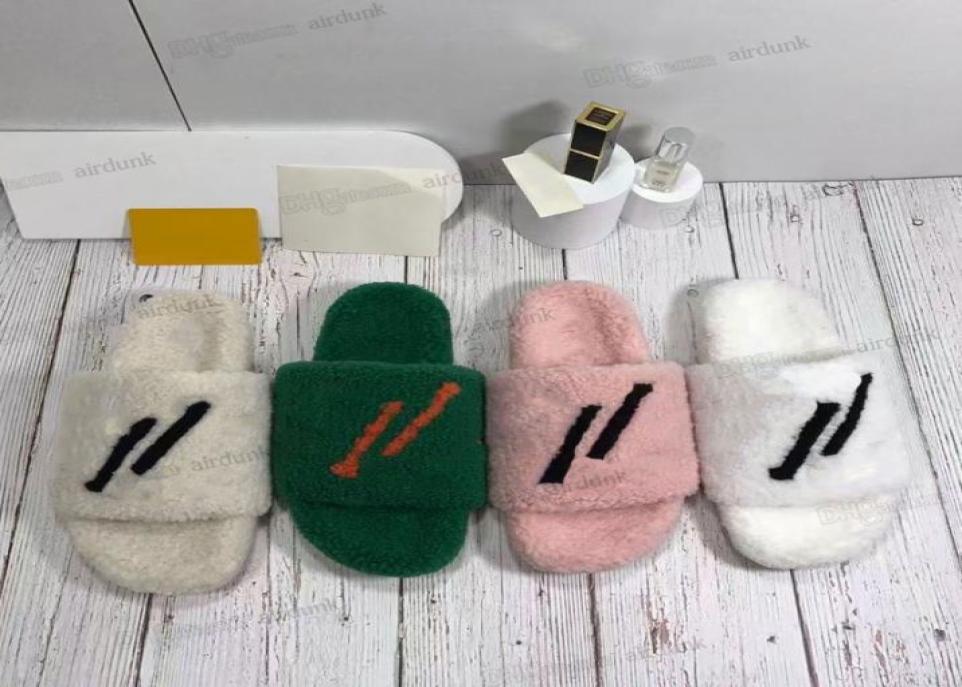 

Fashion women wool sandals selling FUR Slippers Woman Slipper Shoes Autumn Winter slides Sandal L039s lamb plush warm allmatch4177256, Burgundy
