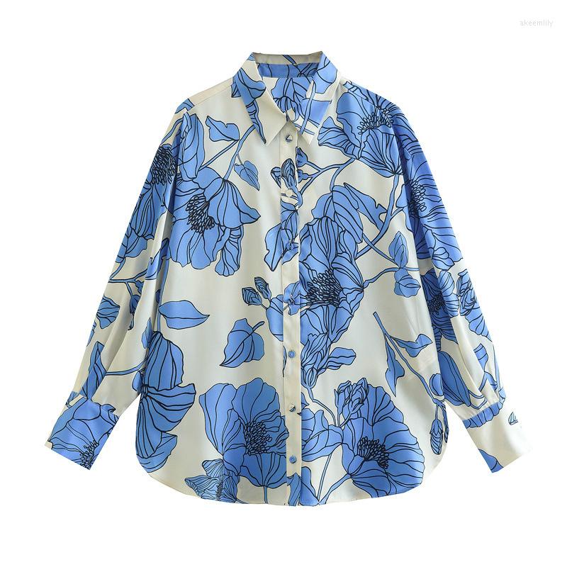 

Women's Blouses RDMQ 2023 Women Fashion Floral Print Flowy Shirts Vintage Long Sleeve Front Button Female Blusas Chic Tops, Picture shown
