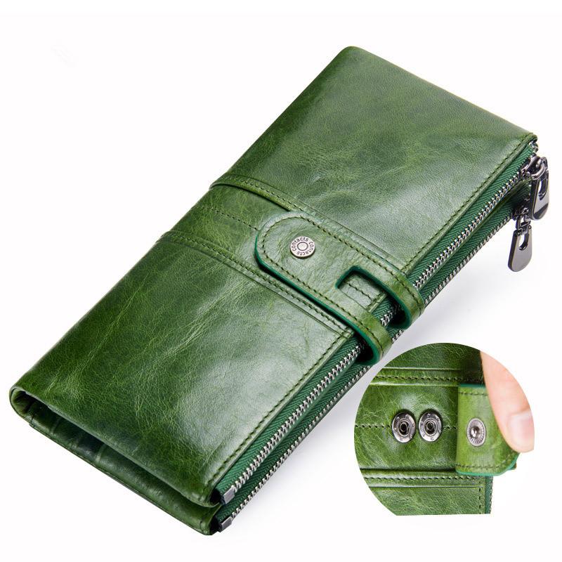 

Wallets Womens Wallet Leather Fashion Long Women First Layer Purse, Red