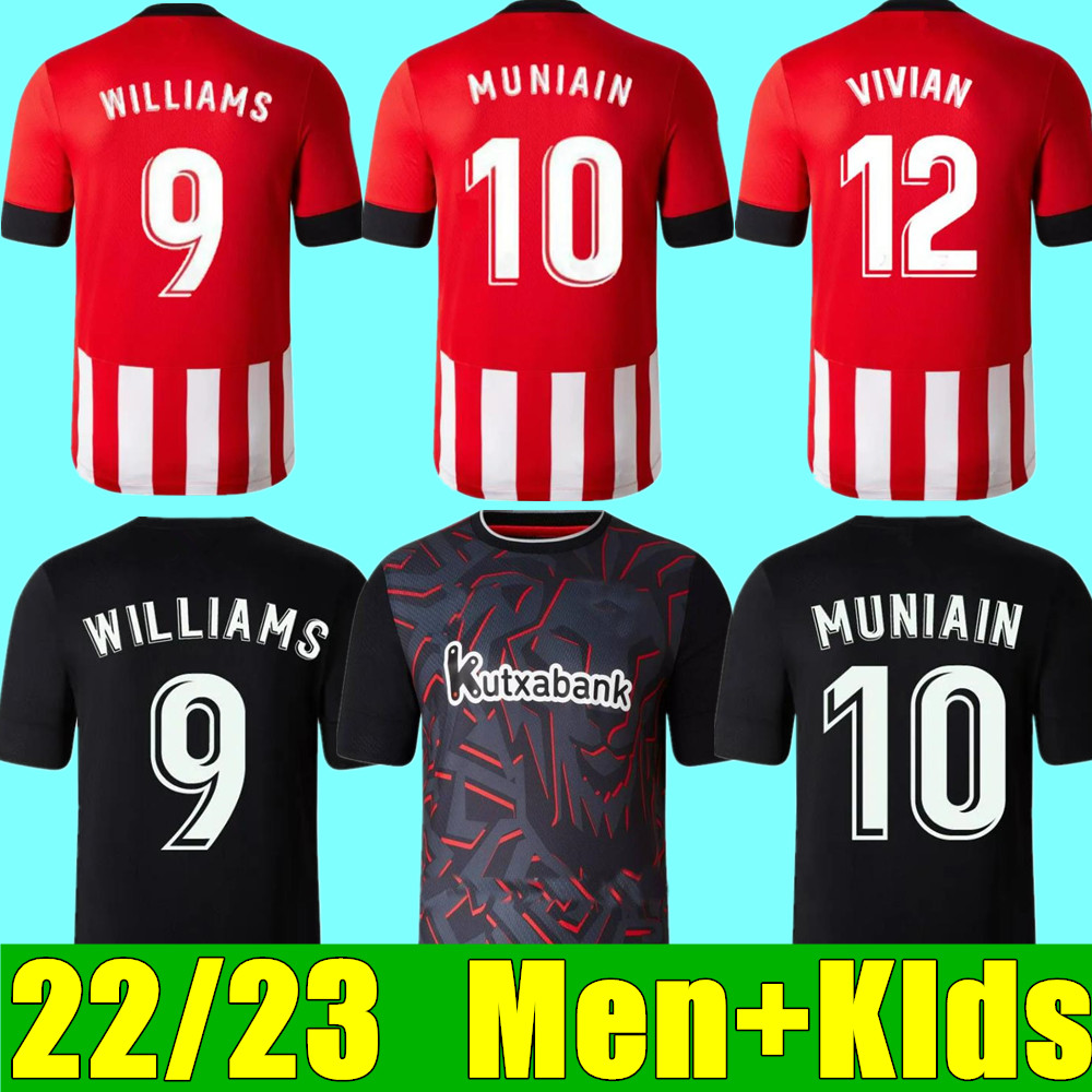 

22 23 Bilbao home soccer Jerseys away ESPANA 2022 2023 Camiseta de futbol I.LEKUE I.MARTINZ RAUL GARCIA jersey WILLIAMS MUNIAIN 10 RED men kids kit football shirt set, Kids home+socks