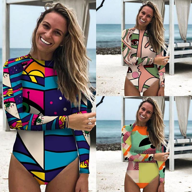 

Women' Swimwear Colorful Pattern Surfing Suits One Piece Swimsuits Female Women Girl Bikini Set Beachwear Bathing Wear Bikinis, Blue